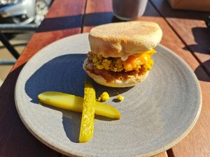 Breakfast muffin at Scullin Sweet Bones in Belconnen