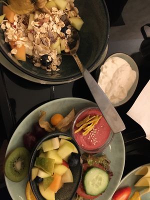 Yoghurt and muesli with fruit   at Homely in Hamburg