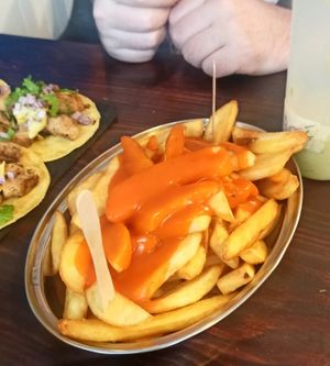Brave potatoes at Casa de Tacos in Bucharest