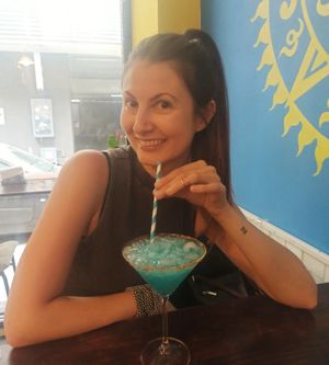 Blue margarita at Casa de Tacos in Bucharest