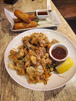 Vegan Spring Rolls and Fried Maitake Special at Edo Ramen House in Royal Oak