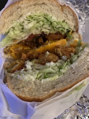 Vegan Fried Oyster Po Boy (fried artichokes )  at Vegan Voodoo in Lancaster