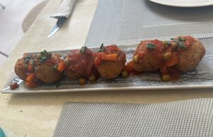 Vegan meatball tapas  at Cristal in Mallorca