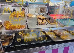 Maple bar, chocolate square at Rock N Roll Donut Bar in Monterey