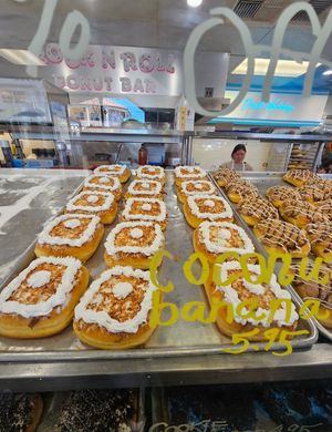 Coconut banana at Rock N Roll Donut Bar in Monterey