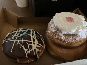 Boston Cream, Glazed, & BlackBerry Cream Cheese Filled!!!!   at Rock N Roll Donut Bar in Monterey