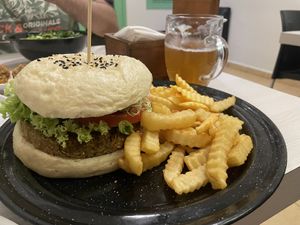 Vegan burger  #Veganuary at Woking Dead in Cancun