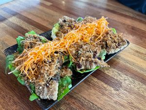 Vegan Unagi
Vegan Unagi with seaweed in Teriyaki sauce topped with vegan floss RM17
 at Red House 2 Private Kitchen in Kuala Lumpur