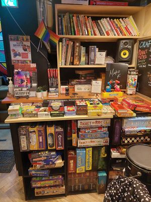 Board games at Cafe LA in Osaka