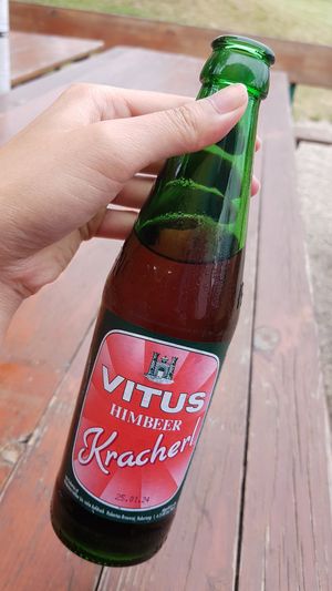 Very very sweet raspberry lemonade at Donaublick Imbiss - Kiosk in Korneuburg