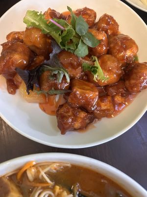 Sweet and sour tofuu  at Jungle in Hobart