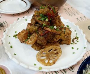 Fried Assorted Mushroom and Tofu (Gangjeong) at Plantude 플랜튜드 in Seoul