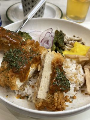 I wish the tofu was marinated and had more flavor   at Plantude 플랜튜드 in Seoul