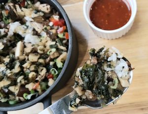 Healthy Up Eggplant Bowl - close-up at Plantude 플랜튜드 in Seoul