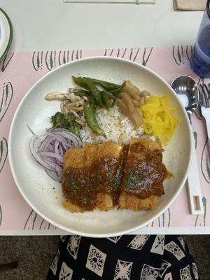 Tofu cutlet with kimchi glaze   at Plantude 플랜튜드 in Seoul