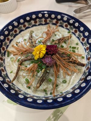 Truffled Ecklonia Cava White Stir-Fried Rice Cake (Tteobokki) at Plantude 플랜튜드 in Seoul