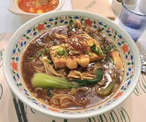 Black Noodles with pine mushrooms at Plantude 플랜튜드 in Seoul