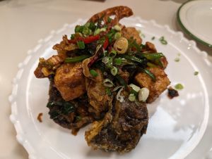 Side dish - fried tofu at Plantude 플랜튜드 in Seoul