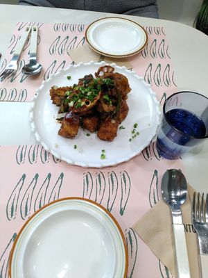 The mushrooms tofu sidedish (we ate it as starters) at Plantude 플랜튜드 in Seoul