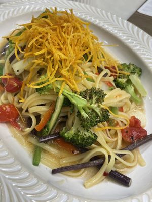 Gosari (bracken) olive oil pasta. Yum  at Plantude 플랜튜드 in Seoul