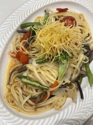 Gosari olive oil pasta  at Plantude 플랜튜드 in Seoul