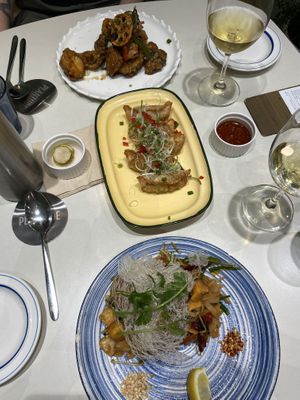 Tofu stir fry, gyoza, pad Thai   at Plantude 플랜튜드 in Seoul