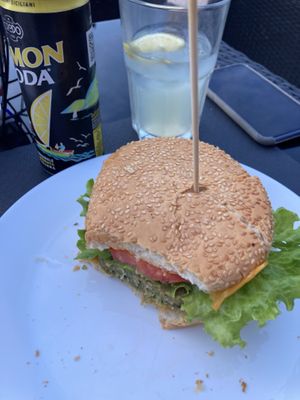 Vegan burger   at Spiaggia Brema Beach Bar in Sirmione