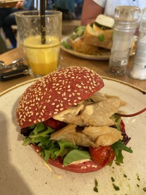 Spicy no chicken bun  at Barista Cafe in Veenendaal