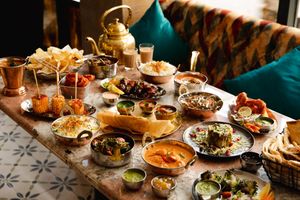 Vegan Food desplay  at Bombay Delight - Wimbledon in South West London