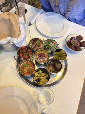 Cold mezze platter  at Shams El Balad in Amman