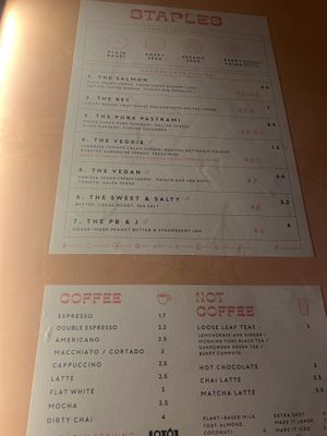 Menu  at The Bagel Hole in Valletta