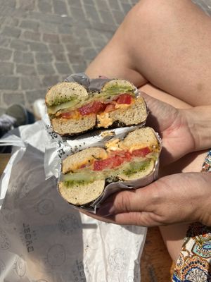The vegan  at The Bagel Hole in Valletta