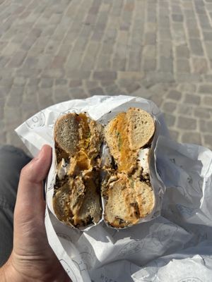 The veggie (made vegan)  at The Bagel Hole in Valletta
