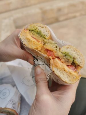 Vegan bagel at The Bagel Hole in Valletta