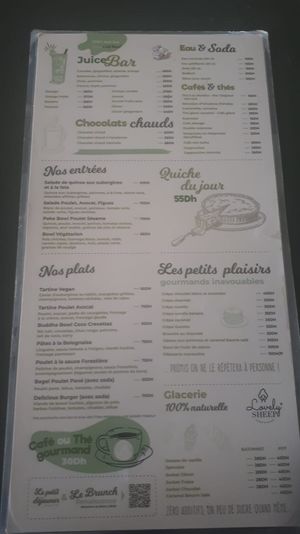 Menu at Café La Scène  in Rabat