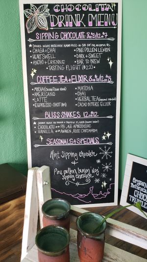 Menu at Chocolita in Flagstaff