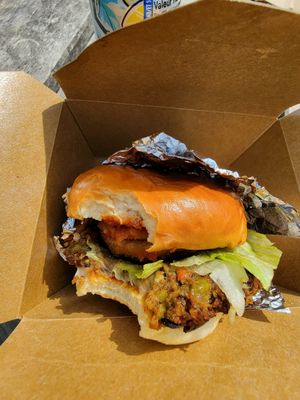 Vegan veggie burger is really good at The Veganish - Cloud Kitchen in Saskatoon