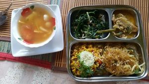 A bit of everything in today's big set menu! at Lamai Veggie in Koh Samui