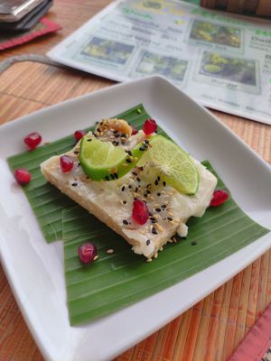 Coconut lime desert at Lamai Veggie in Koh Samui