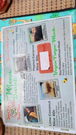 The dessert menu at Lamai Veggie in Koh Samui