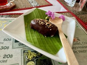 Homemade Bounty bar! 🏆  at Lamai Veggie in Koh Samui