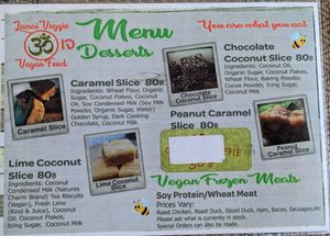 Menu at Lamai Veggie in Koh Samui