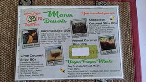 Menu at Lamai Veggie in Koh Samui