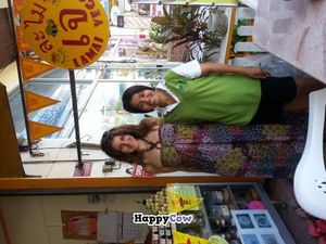 With Bee the owner at Lamai Veggie in Koh Samui