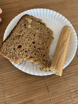 Good bread and soya sausage  at Lamai Veggie in Koh Samui