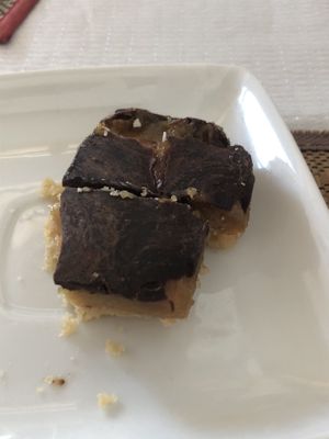 Caramel slice (sorry for dodgy pic, had already started to eat!) at Lamai Veggie in Koh Samui