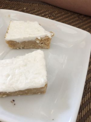 Lemon coconut slice at Lamai Veggie in Koh Samui