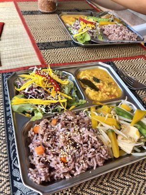 Options change every day but you can add to this too. So tasty!  at Lamai Veggie in Koh Samui