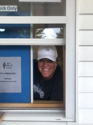 One of the owners   at Timbertown Ice Cream in Lewiston