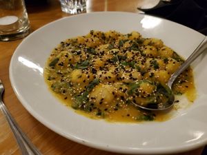 Gnocchi with butternut squash at Conceria in Montreal
